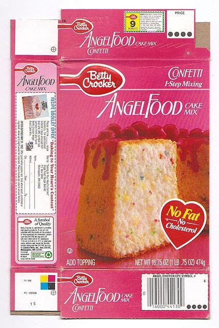 Both ways are very attractive. 1990 General Mills Betty Crocker Angel Food Cake Mix Box ...