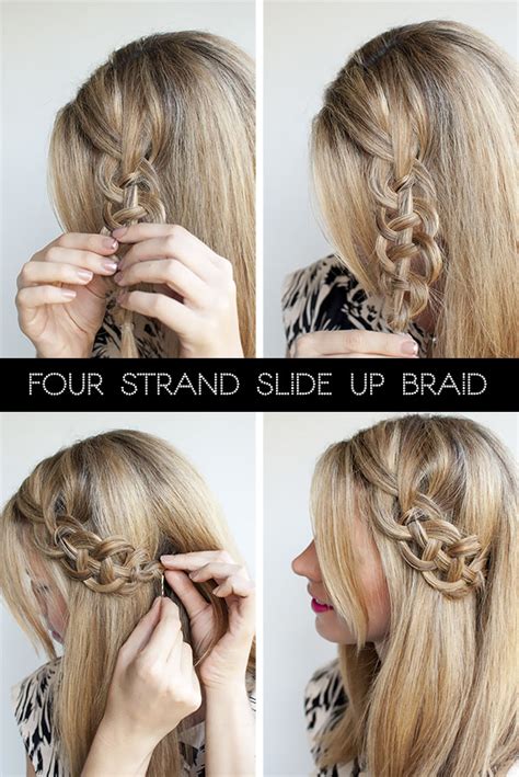 (click here to watch the video directly on youtube.) a few more pictures of this fun and intricate braid. Hairstyle tutorial - four strand braids and slide up braids