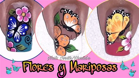 Este diseño luce una punta francesa con estampado de leopardo rematada con una mariposa de. Manos Uñas Decoradas Con Flores Y Mariposas - Juvenil de Unas