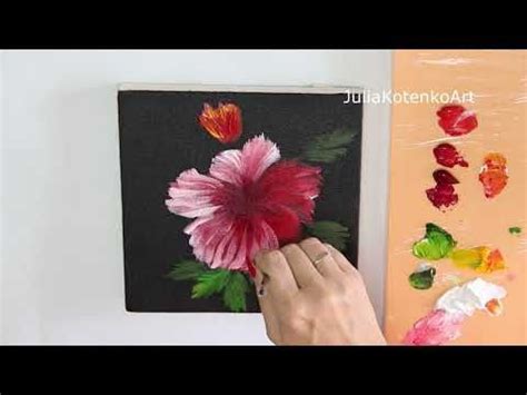 Displaying an image on canvas, step 2: How to draw a flower painting on canvas| Acrylic Technique ...