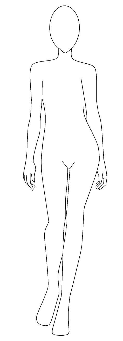 How to draw a female torso body outline face anime anatomy. Female Template by PixieNinfea10 on DeviantArt