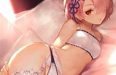 zero ram re anime hentai lingerie underwear panties maid solo bra options bed isekai hajimeru kara seikatsu breasts small danbooru