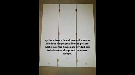 Apply two large picture hanging strips on the back of the mirror and adhere the mirror to the wall following package instructions. DIY 3 way mirror - YouTube