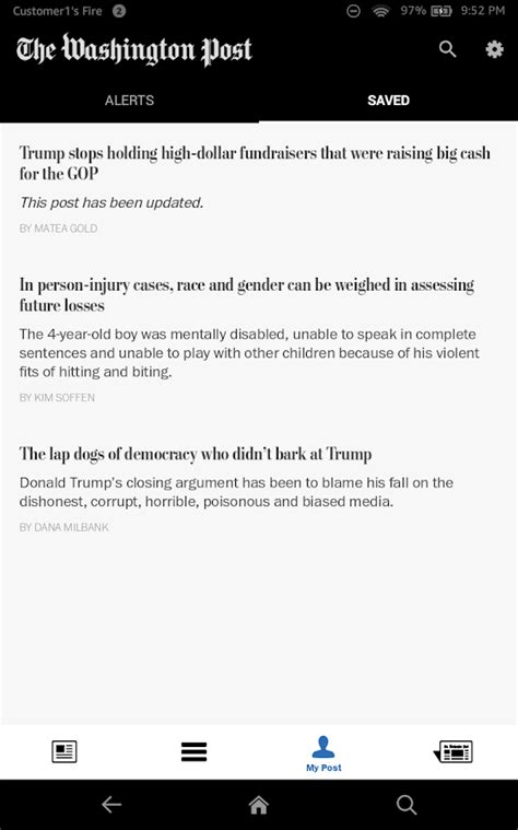 The washington post is a free android app that is part of the category lifestyle apps with subcategory blogs & news. The Washington Post Classic - Android Apps on Google Play