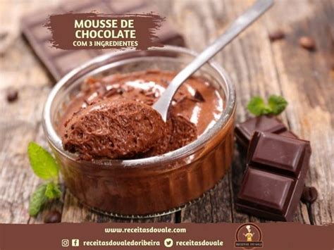 Uma receita de mousse de chocolate com leite condensado, sem ovos, fácil e rápida. Receita de Mousse de Chocolate com 3 ingredientes