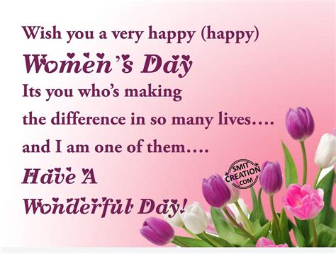 The best thing about having you as my mother is that i am never short may you have a happy women's day! Wish you a very happy happy Women's Day - SmitCreation.com