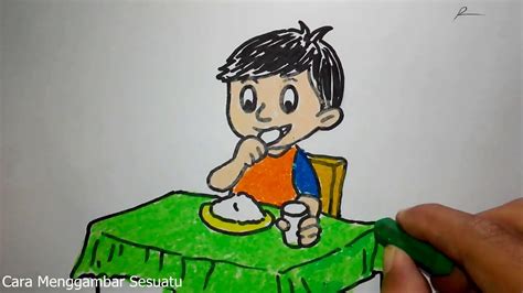 Beranda › gambar kartun makanan bergizi › gambar kartun makanan sehat dan bergizi. Mewarnai Gambar Makan Makanan Bergizi - Buku Gambar Mewarnai