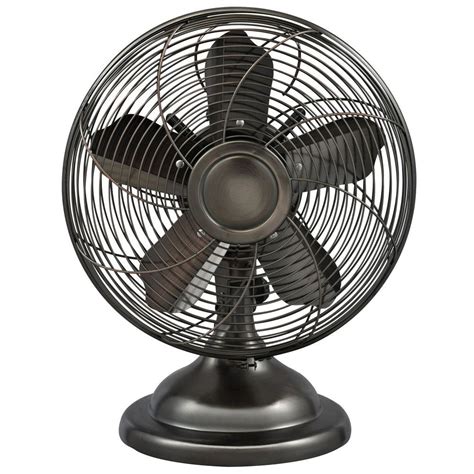 Desk and pedestal fans from hunter immediately bring their renowned style, quality, craftsmanship and performance to every room in and around your home, office and work. Optimus 12 in. Oscillating Antique Personal Table Fan ...