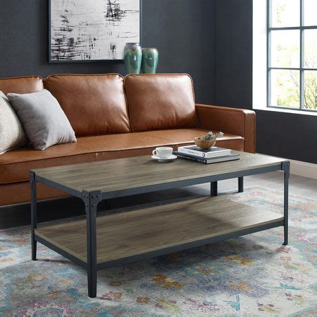This coffee table is a cute, functional, trendy table. Rustic Farmhouse Coffee Table - Slate Grey | Walmart Canada
