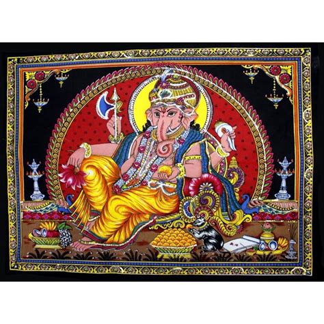 Ganesha, lakshmi and peacock motifs. Oma Ganesh Lord Ganesh / Ganesha / Ganpati Yoga Tapestry ...