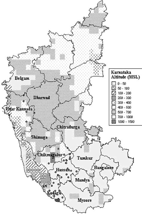 Our base includes of layers administrative boundaries like state boundaries, district boundaries, tehsil/taluka/block. Altitude map of Karnataka state. | Download Scientific Diagram