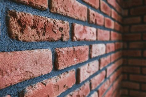 Side Angle Of A Red Brick Wall Corner. Close Up View Of ... A new perspective on bricks.