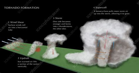 Formation of storms and potential billions of damage. Tornado Formation, illustration - Stock Image - C028/0116 ...