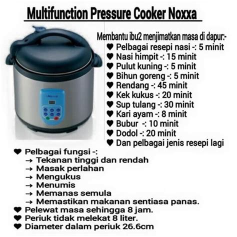 Want to start cooking once you reach home from work? Panduan menggunakan NOXXA Pressure Cooker - SuperMOM With ...