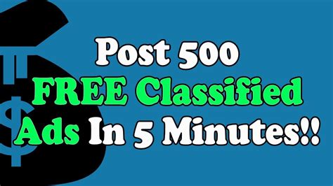 Maybe you would like to learn more about one of these? How To Create 500 FREE classified Ads In 5 Minutes! - YouTube