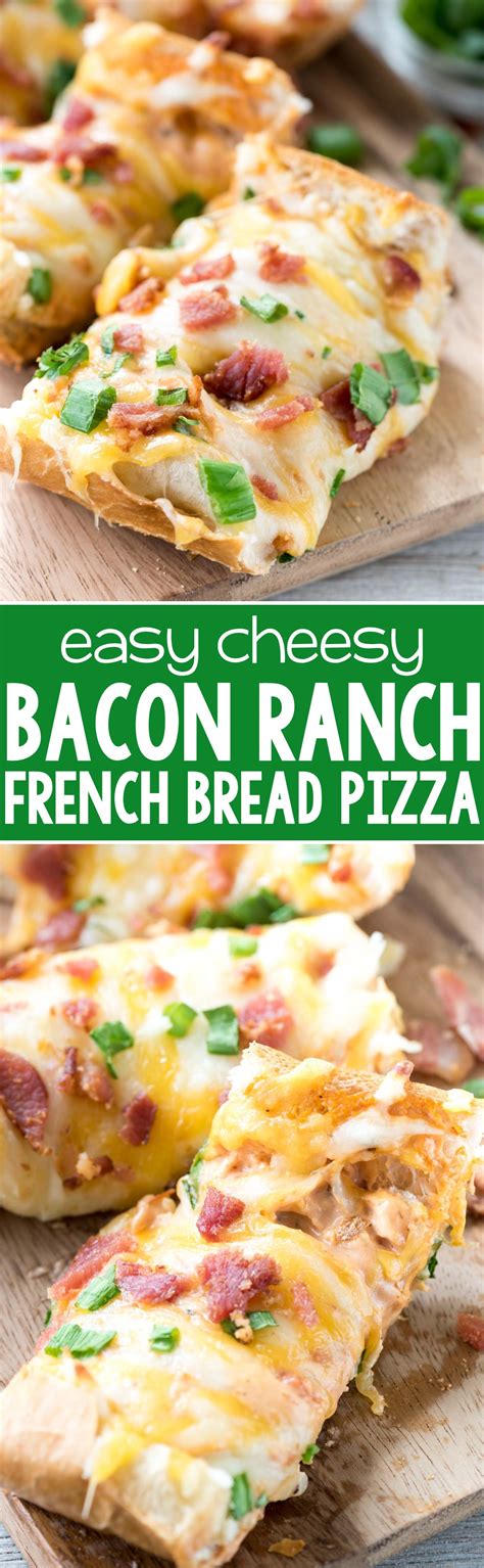 My favorite thing ever there. Bacon Ranch French Bread Pizza | Recipe | French bread ...