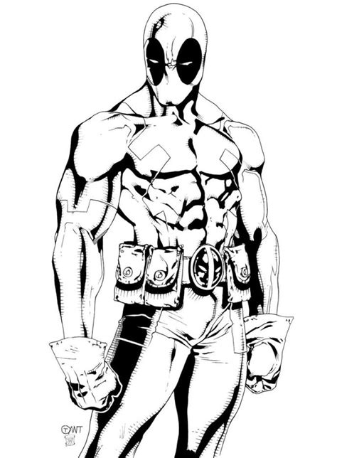 Along with his typical red and blue costume, kids also have the chance to color his mask and various weapons. Deadpool Coloring Pages | Free download on ClipArtMag