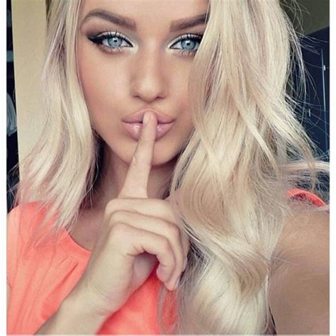 Another best makeup for blonde hair is colors like barbie pink or deep violet. make-up, girl, beautiful, fashion, blonde hair, coral ...