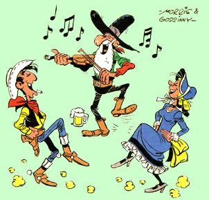 Joop van riessen is voormalig hoofdcommissaris van de amsterdamse politie. Een dansende Lucky Luke door Morris | Strip, Gelukkig ...