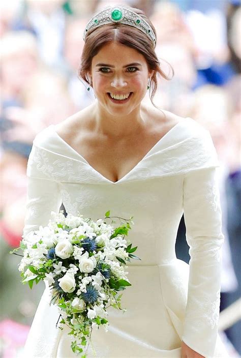 For centuries, royal women were married in sumptuous garments and glittering jewels intended to announce the bride's wealth and status rather than reflect her own personal taste. Princess Eugenie of York arriving at St George's Chapel ...