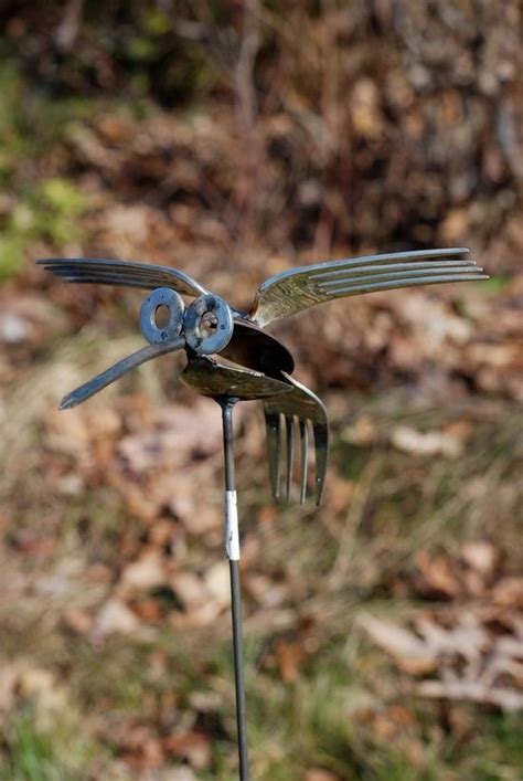 This moon & stars would look great in any garden or yard! Spoon / fork Hummingbird Recycled Yard Art | Etsy ...