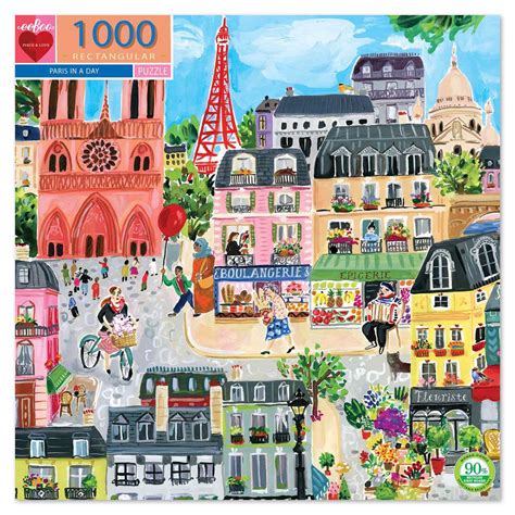 Eeboo monika forsberg dogs in the park jigsaw puzzle, 1000 pieces. Paris in a Day, 1000 Pieces, eeBoo | Puzzle Warehouse