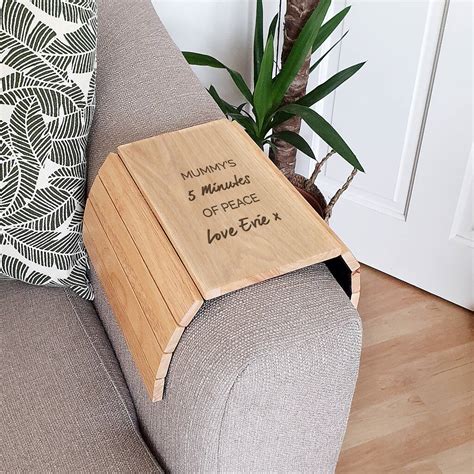 Home bargains sofa arm tray house to home in 2019 dog bowls. Personalised Message Wooden Sofa Armchair Tray By ...