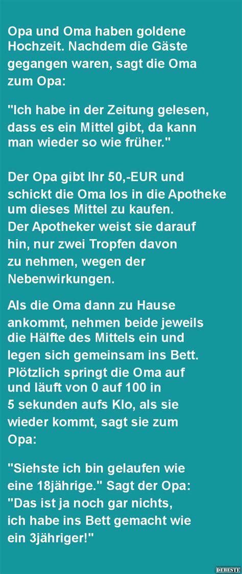 Die goldene hochzeit besticht durch pure liebe und festen zusammenhalt, denn ohne diese beiden wichtigen dinge im leben würde eine ehe nicht 50 jahre und länger halten bzw. Opa und Oma haben goldene Hochzeit. | Lustige Bilder ...