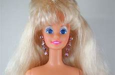 barbie dolls blonde hair doll eyes 1991 nude blue long etsy jewel sparkle bangs