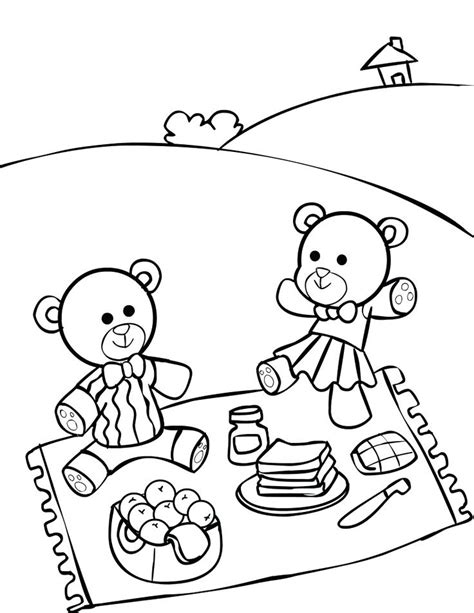 While coloring talk about the different types of fruits and veggies on the page and how each are part of a healthy diet and make for a mouth watering picnic. Family Picnic Coloring Pages at GetColorings.com | Free ...