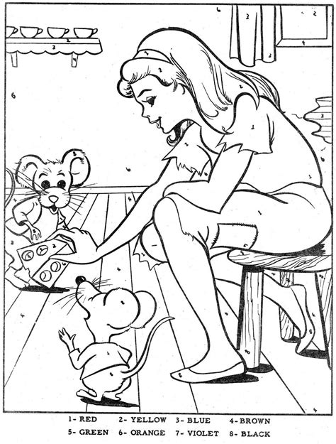 A challenge to search the. Color By Number-Cinderella | Cinderella coloring pages ...