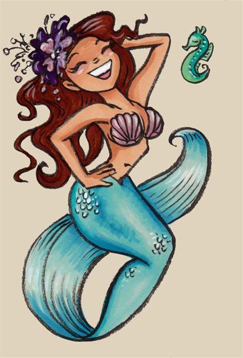 You can edit any of drawings via our online image editor before downloading. Sexy Latina Pin-up Mermaid Girl Original Drawing | Happy ...
