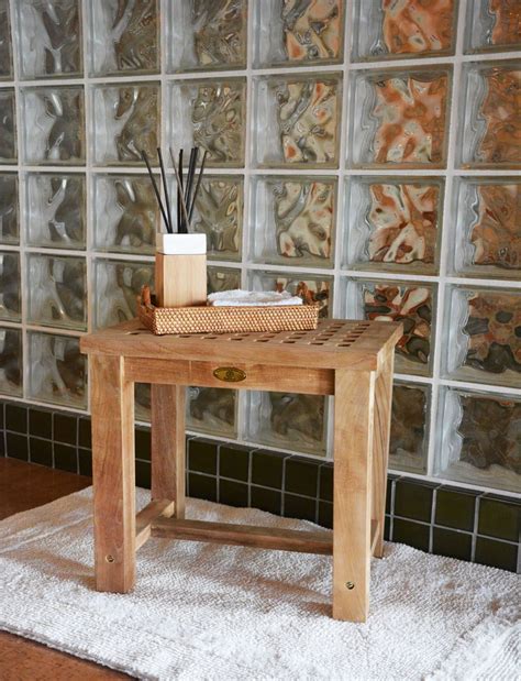 Make your shower experience more enjoyable!⁠ take a look at this smart and elegant shower seat that easily adapts to your needs!⁠ shower bench backless archie stool chair for bathroom shower this shower bench provides a safe and comfortable teak shower stool. Teak Shower Stool with Grated Top. Nice for the shower ...