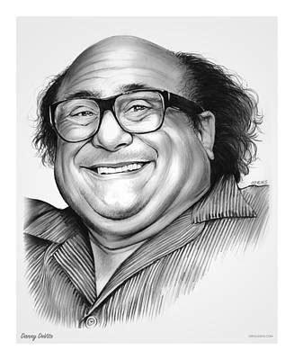 It's like the telephone game, but with drawing. Danny Devito Drawing by Greg Joens