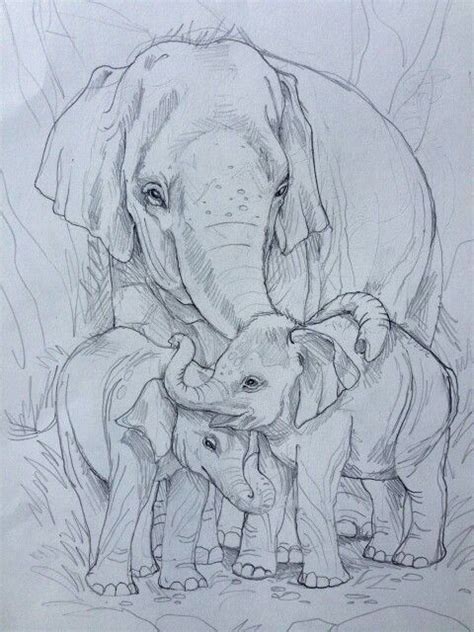 Find over 100+ of the best free baby animal images. Mother And Baby Elephant Drawing at GetDrawings | Free download