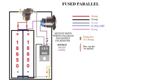 This means if part of the circuit goes out, all of the rest will still be connected. Motley Mods Box Mod Wiring Diagrams,Led Button,Switch Parallel Series,Led Angel Eye Button ...