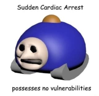 Sudden cardiac arrest is the abrupt loss of heart function in a person who may or may not have diagnosed heart disease. Sudden Cardiac Arrest possesses no vulnerabilities - iFunny :)