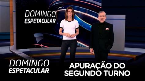 Com os dois programas ocupando o mesmo dia e horário dentro da programação da rede aberta, fica a pergunta no ar: Domingo Espetacular acompanha apuração do segundo turno em ...