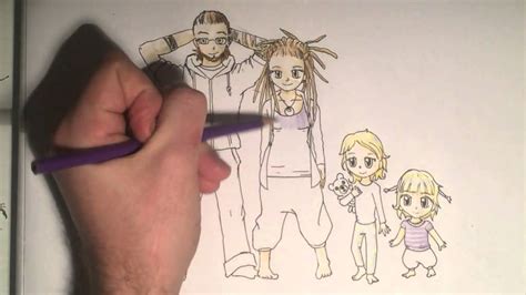 Anime is often considered a form of limited animation i.e. Kazoku family portrait drawing in manga style - YouTube