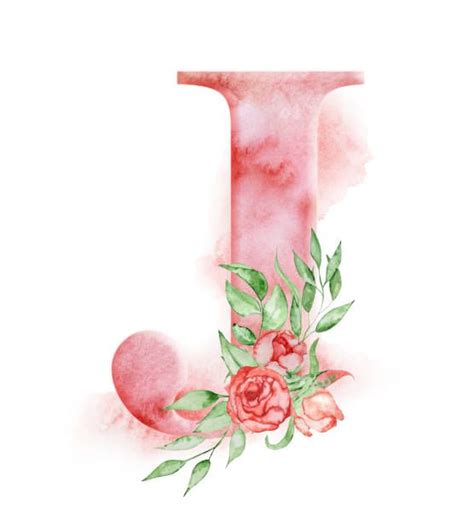 The main idea is for your child to get his own initial designed into his haircut. Floral watercolor alphabet. Monogram initial letter J ...