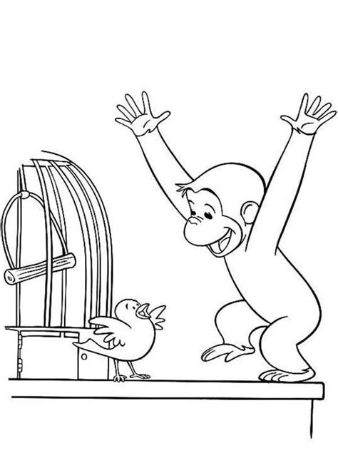 37+ curious george face coloring pages for printing and coloring. Curious George is Happy Coloring Page - NetArt | ぬりえ