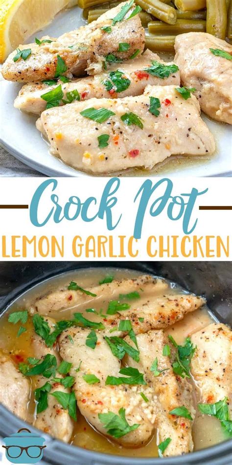 15 easy crockpot chicken recipes to make for dinner tonight. CROCK POT LEMON GARLIC CHICKEN (+Video) | The Country Cook ...