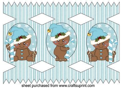 Three separate sequences related to christmas, animated in different styles: Blue Gingerbread Christmas Cracker Card - CUP374014_659 ...