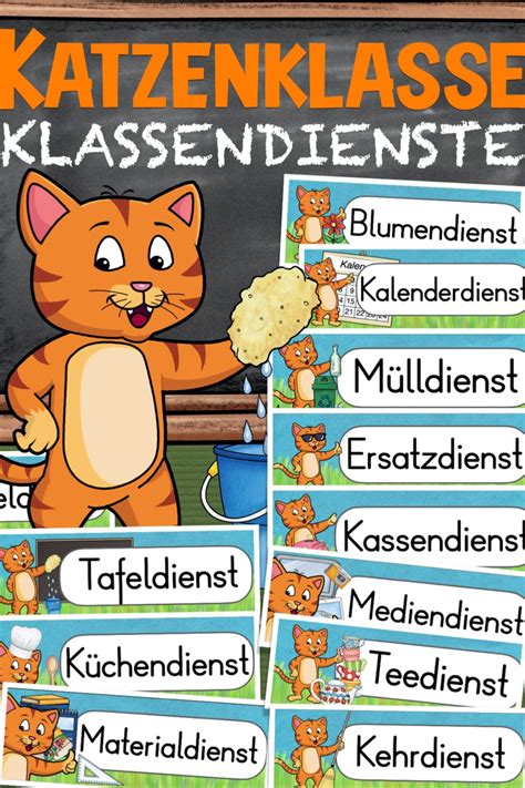 Die grundschule hanau, eine zweizügige grundschule mit verlässlichen unterrichtszeiten, bietet 22 kindern pro klasse unterricht nach dem hessischen kerncurriculum. Klassendienste Katze / Katzenklasse - Unterrichtsmaterial ...