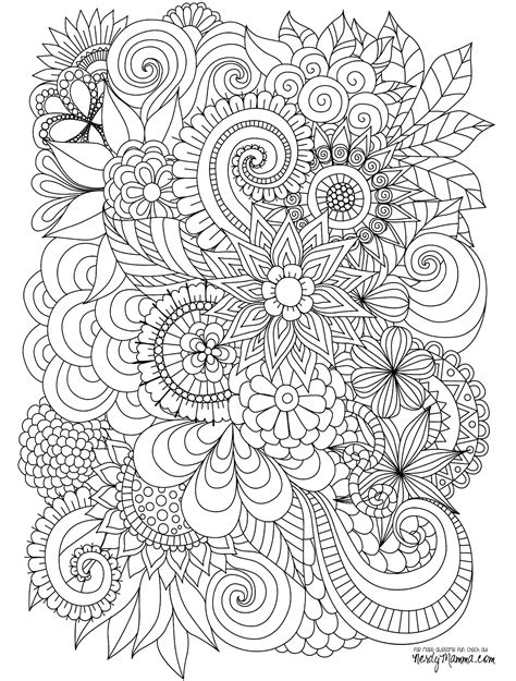 My adult coloring pages include flowers, animals and geometrics. ปักพินในบอร์ด Colouring