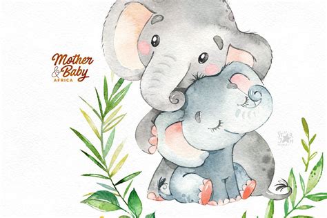The prints are 81/2 x 11 inches. Mother | Graphic illustration, Watercolor elephant, Animal ...