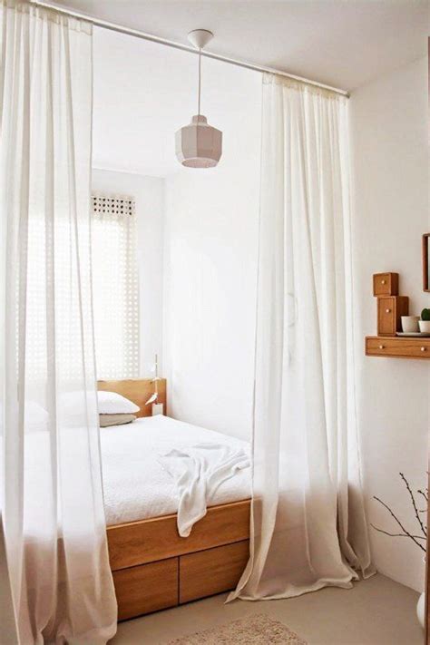 Everything feels fresh and novel and easy. 25 Ways To Use Curtains As Space Dividers - DigsDigs