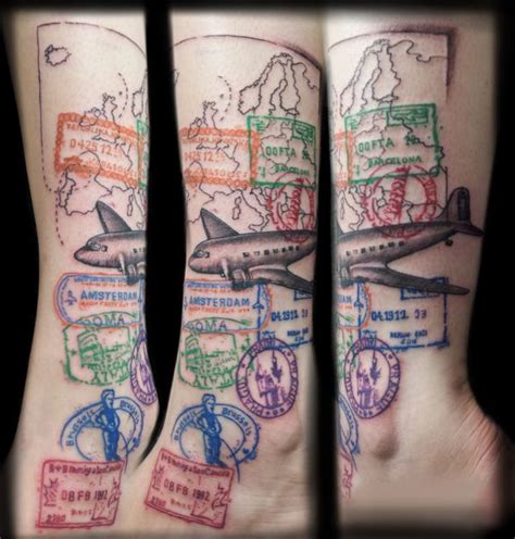 Full details of passport stamp tattoo for digital design and education. passport tattoo ideas | Sleeve tattoos, Travel tattoo, Tattoos