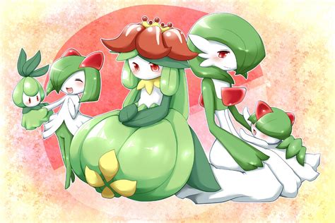 Green and pink plant ✅. gardevoir, kirlia, lilligant, petilil, and ralts (pokemon ...