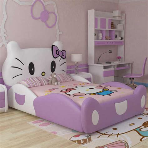 12 cute hello kitty bed for girls. purple-hello-kitty-bedroom-design | HomeMydesign